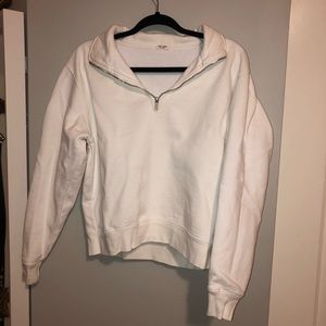 BRANDY MELVILLE ☁️ white quarter zip